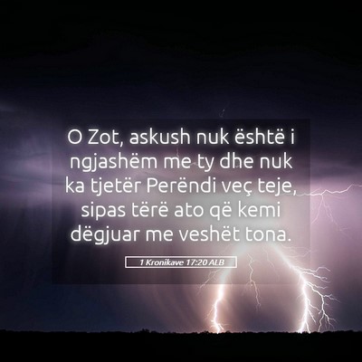 Picture 05 - 1 Kronikave 17:20 ALB - O Zot, askush nuk është i ngjashëm me ty dhe - Bible Verse Picture