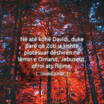 Picture 05 - 1 Kronikave 21:28 ALB - Në atë kohë Davidi, duke parë që Zoti ia - Bible Verse Picture
