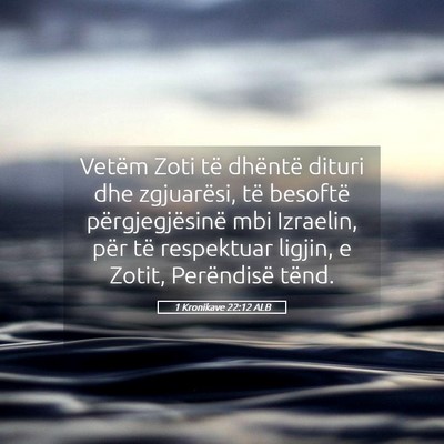 Picture 05 - 1 Kronikave 22:12 ALB - Vetëm Zoti të dhëntë dituri dhe zgjuarësi, - Bible Verse Picture