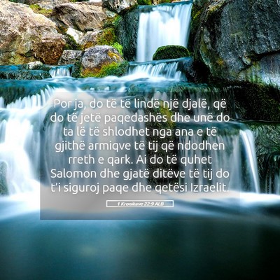Picture 05 - 1 Kronikave 22:9 ALB - Por ja, do të të lindë një djalë, që do të - Bible Verse Picture