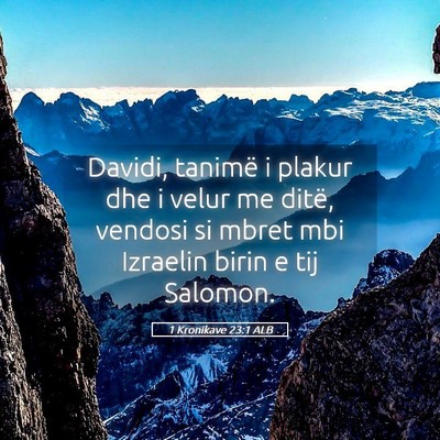 Picture 05 - 1 Kronikave 23:1 ALB - Davidi, tanimë i plakur dhe i velur me ditë, - Bible Verse Picture