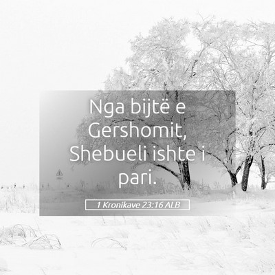Picture 05 - 1 Kronikave 23:16 ALB - Nga bijtë e Gershomit, Shebueli ishte i - Bible Verse Picture