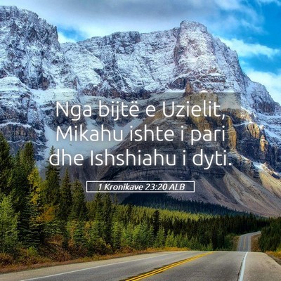 Picture 05 - 1 Kronikave 23:20 ALB - Nga bijtë e Uzielit, Mikahu ishte i pari dhe - Bible Verse Picture