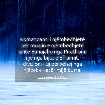 Picture 05 - 1 Kronikave 27:14 ALB - Komandanti i njëmbëdhjetë për muajin e - Bible Verse Picture