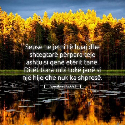 Picture 05 - 1 Kronikave 29:15 ALB - Sepse ne jemi të huaj dhe shtegtarë përpara - Bible Verse Picture