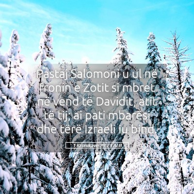 Picture 05 - 1 Kronikave 29:23 ALB - Pastaj Salomoni u ul në fronin e Zotit si mbret - Bible Verse Picture