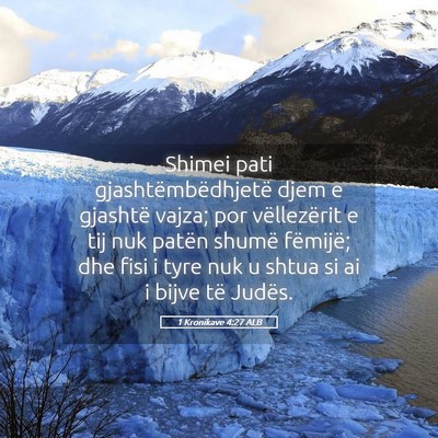 Picture 05 - 1 Kronikave 4:27 ALB - Shimei pati gjashtëmbëdhjetë djem e gjashtë - Bible Verse Picture