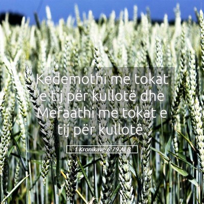 Picture 05 - 1 Kronikave 6:79 ALB - Kedemothi me tokat e tij për kullotë dhe - Bible Verse Picture
