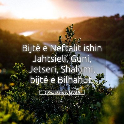 Picture 05 - 1 Kronikave 7:13 ALB - Bijtë e Neftalit ishin Jahtsieli, Guni, Jetseri, - Bible Verse Picture