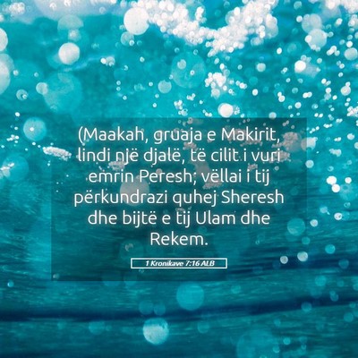 Picture 05 - 1 Kronikave 7:16 ALB - (Maakah, gruaja e Makirit, lindi një djalë, të - Bible Verse Picture