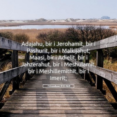 Picture 05 - 1 Kronikave 9:12 ALB - Adajahu, bir i Jerohamit, bir i Pashurit, bir i - Bible Verse Picture