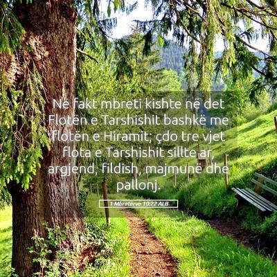 Picture 05 - 1 Mbretërve 10:22 ALB - Në fakt mbreti kishte në det Flotën e - Bible Verse Picture