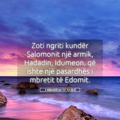 Picture 05 - 1 Mbretërve 11:14 ALB - Zoti ngriti kundër Salomonit një armik, - Bible Verse Picture