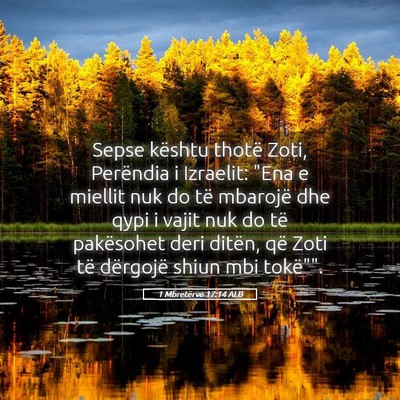 Picture 05 - 1 Mbretërve 17:14 ALB - Sepse kështu thotë Zoti, Perëndia i Izraelit: - Bible Verse Picture