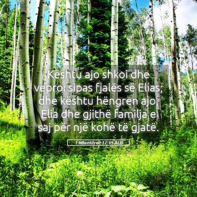Picture 05 - 1 Mbretërve 17:15 ALB - Kështu ajo shkoi dhe veproi sipas fjalës së - Bible Verse Picture