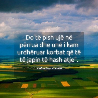 Picture 05 - 1 Mbretërve 17:4 ALB - Do të pish ujë në përrua dhe unë i kam - Bible Verse Picture