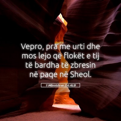 Picture 05 - 1 Mbretërve 2:6 ALB - Vepro, pra me urti dhe mos lejo që flokët e tij - Bible Verse Picture