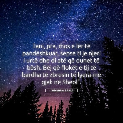 Picture 05 - 1 Mbretërve 2:9 ALB - Tani, pra, mos e lër të pandëshkuar, sepse ti - Bible Verse Picture