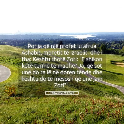 Picture 05 - 1 Mbretërve 20:13 ALB - Por ja që një profet iu afrua Ashabit, mbretit - Bible Verse Picture
