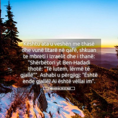 Picture 05 - 1 Mbretërve 20:32 ALB - Kështu ata u veshën me thasë dhe vunë litarë - Bible Verse Picture
