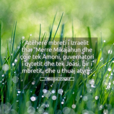 Picture 05 - 1 Mbretërve 22:26 ALB - Atëherë mbreti i Izraelit tha: 
