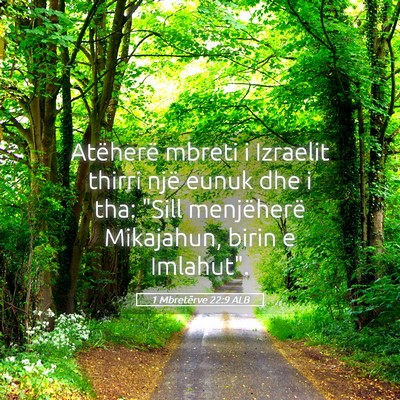 Picture 05 - 1 Mbretërve 22:9 ALB - Atëherë mbreti i Izraelit thirri një eunuk dhe - Bible Verse Picture