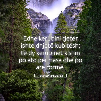 Picture 05 - 1 Mbretërve 6:25 ALB - Edhe kerubini tjetër ishte dhjetë kubitësh; - Bible Verse Picture