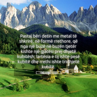 Picture 05 - 1 Mbretërve 7:23 ALB - Pastaj bëri detin me metal të shkrirë, në - Bible Verse Picture