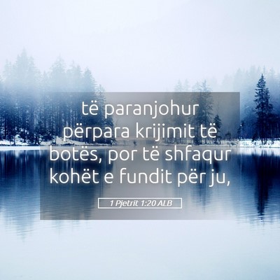 Picture 05 - 1 Pjetrit 1:20 ALB - të paranjohur përpara krijimit të botës, por - Bible Verse Picture