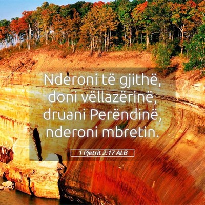 Picture 05 - 1 Pjetrit 2:17 ALB - Nderoni të gjithë, doni vëllazërinë, druani - Bible Verse Picture