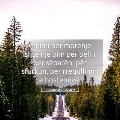 Picture 05 - 1 Samuelit 13:21 ALB - Çmimi për mprehje ishte një pim për belin, - Bible Verse Picture