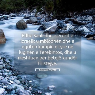 Picture 05 - 1 Samuelit 17:2 ALB - Edhe Sauli dhe njerëzit e Izraelit u mblodhën - Bible Verse Picture