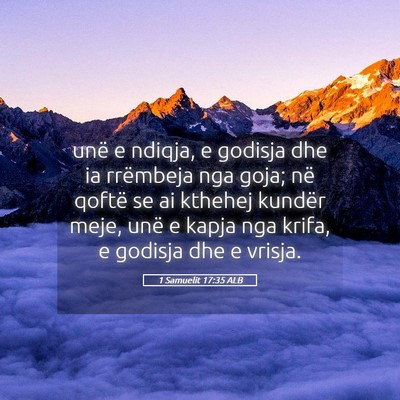 Picture 05 - 1 Samuelit 17:35 ALB - unë e ndiqja, e godisja dhe ia rrëmbeja nga - Bible Verse Picture