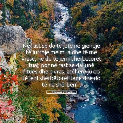 Picture 05 - 1 Samuelit 17:9 ALB - Në rast se do të jetë në gjendje të luftojë - Bible Verse Picture