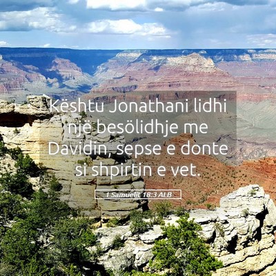 Picture 05 - 1 Samuelit 18:3 ALB - Kështu Jonathani lidhi një besölidhje me - Bible Verse Picture