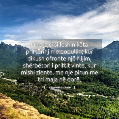 Picture 05 - 1 Samuelit 2:13 ALB - Dhe ja si silleshin këta priftërinj me - Bible Verse Picture