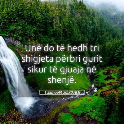 Picture 05 - 1 Samuelit 20:20 ALB - Unë do të hedh tri shigjeta përbri gurit sikur - Bible Verse Picture