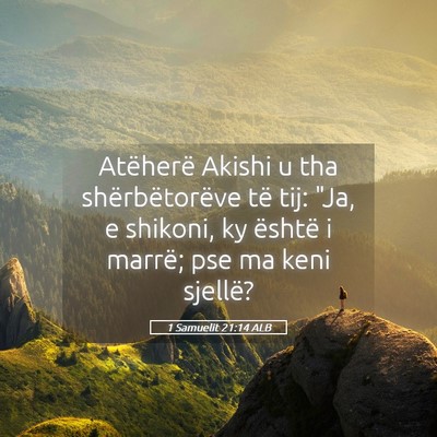 Picture 05 - 1 Samuelit 21:14 ALB - Atëherë Akishi u tha shërbëtorëve të tij: - Bible Verse Picture