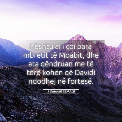 Picture 05 - 1 Samuelit 22:4 ALB - Kështu ai i çoi para mbretit të Moabit, dhe - Bible Verse Picture