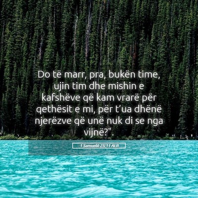 Picture 05 - 1 Samuelit 25:11 ALB - Do të marr, pra, bukën time, ujin tim dhe - Bible Verse Picture