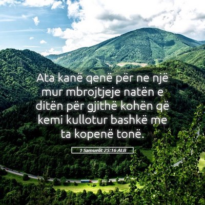 Picture 05 - 1 Samuelit 25:16 ALB - Ata kanë qenë për ne një mur mbrojtjeje - Bible Verse Picture