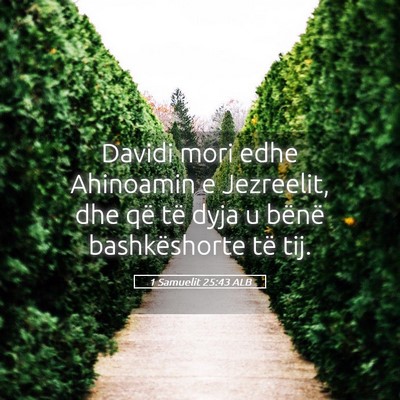 Picture 05 - 1 Samuelit 25:43 ALB - Davidi mori edhe Ahinoamin e Jezreelit, dhe që - Bible Verse Picture