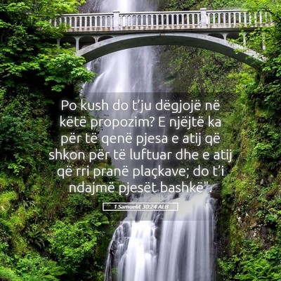 Picture 05 - 1 Samuelit 30:24 ALB - Po kush do t’ju dëgjojë në këtë propozim? - Bible Verse Picture
