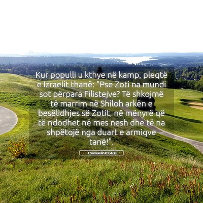 Picture 05 - 1 Samuelit 4:3 ALB - Kur populli u kthye në kamp, pleqtë e Izraelit - Bible Verse Picture