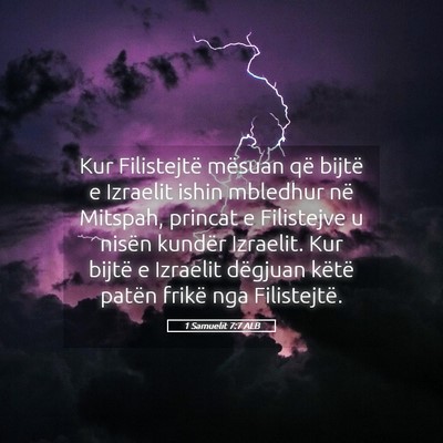 Picture 05 - 1 Samuelit 7:7 ALB - Kur Filistejtë mësuan që bijtë e Izraelit - Bible Verse Picture