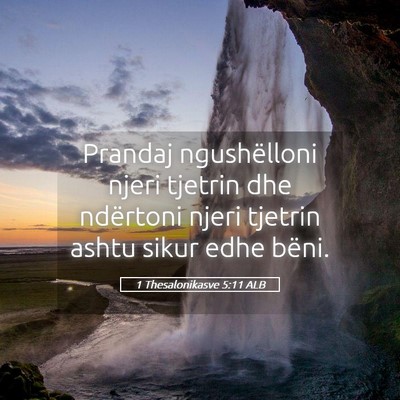Picture 05 - 1 Thesalonikasve 5:11 ALB - Prandaj ngushëlloni njeri tjetrin dhe ndërtoni - Bible Verse Picture