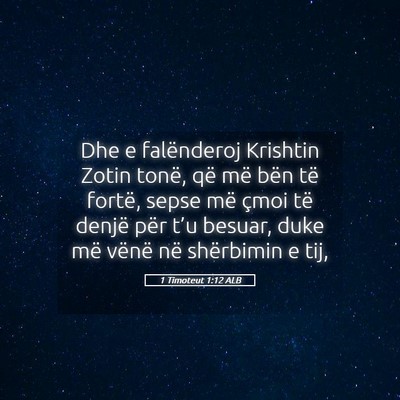 Picture 05 - 1 Timoteut 1:12 ALB - Dhe e falënderoj Krishtin Zotin tonë, që më - Bible Verse Picture