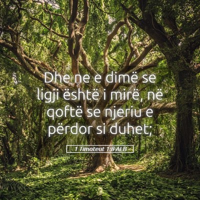 Picture 05 - 1 Timoteut 1:8 ALB - Dhe ne e dimë se ligji është i mirë, në - Bible Verse Picture