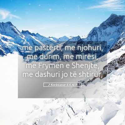 Picture 05 - 2 Korintasve 6:6 ALB - me pastërti, me njohuri, me durim, me mirësi, - Bible Verse Picture