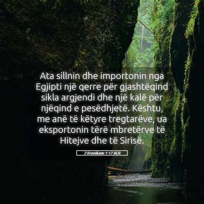 Picture 05 - 2 Kronikave 1:17 ALB - Ata sillnin dhe importonin nga Egjipti një qerre - Bible Verse Picture